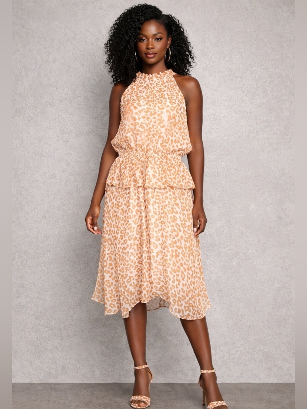 NWT Sam Edelman SZ 12 rust/white animal print sheer dress fully lined/bust 42”